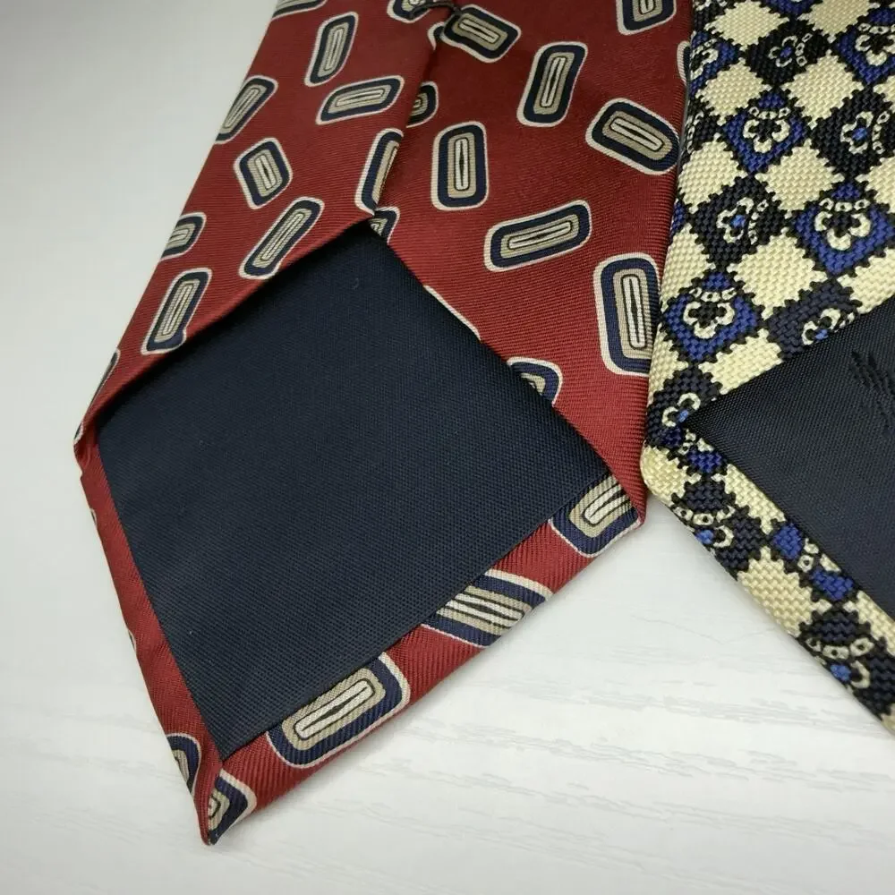 Brooks Brothers 3 Silk Ties Vintage Madder USA Preppy Heritage Geometric